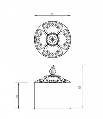 MIGLIORE Elisabetta 16989 косметическая банка высокая, 9 см, бронза