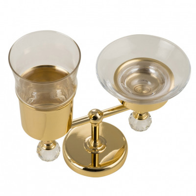 MIGLIORE Amerida SWAROVSKI 16609 стакан и мыльница настольные, золото