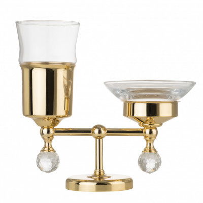 MIGLIORE Amerida SWAROVSKI 16609 стакан и мыльница настольные, золото