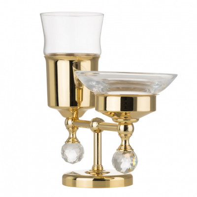 MIGLIORE Amerida SWAROVSKI 16609 стакан и мыльница настольные, золото