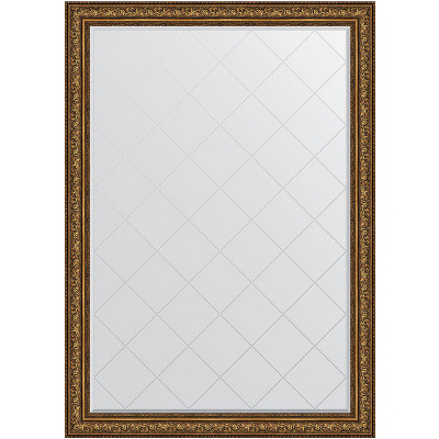 Зеркало настенное Evoform ExclusiveG 190х135 BY 4513 с гравировкой в багетной раме Виньетка состаренная бронза 109 мм