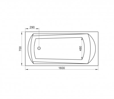 RAVAK C621000000 Акриловая ванна Domino 160 см