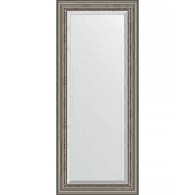 Зеркало настенное Evoform Exclusive 156х66 BY 1287 с фацетом в багетной раме Римское серебро 88 мм