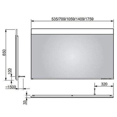 Зеркало настенное в ванную Keuco Edition 400 70 11596171500 с подсветкой с сенсорным вкл