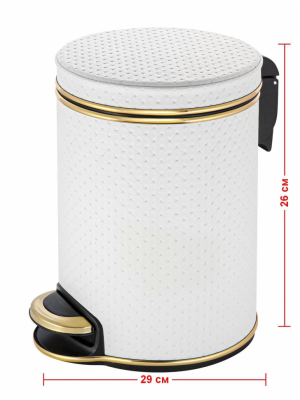 Geralis V-PWG-B PUNTO ведро для мусора 5л белое, кант золото