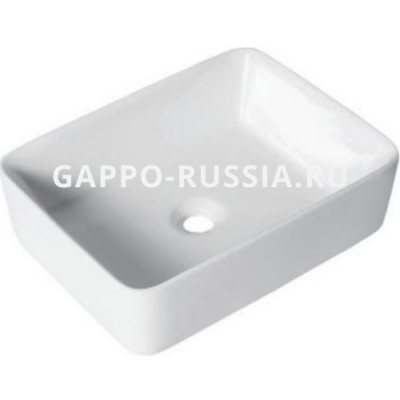 Раковина керамическая Gappo накладная прямоугольная белая (GT403) 48x37x13 см