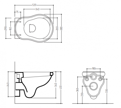 MIGLIORE BELLA 20619 унитаз подвесной, без крышки, керамика, белый