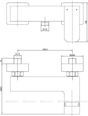 Смеситель для душа Aquanet Cubic SD90447 хром (00187231)
