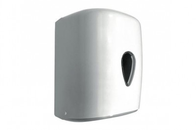 Белый пластиковый диспенсер для рулонной бумаги с центральной вытяжкой Nofer 04108.Mini.W