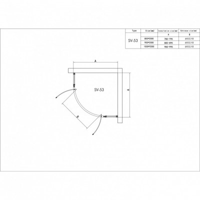 Душевой уголок RGW SV-53B Stilvoll 900x900 мм полукруглый стекло прозрачное профиль черный (06325399-14)