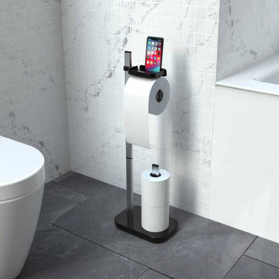 Стойка для туалетной бумаги Primanova SUI M-E75-06 напольная черная