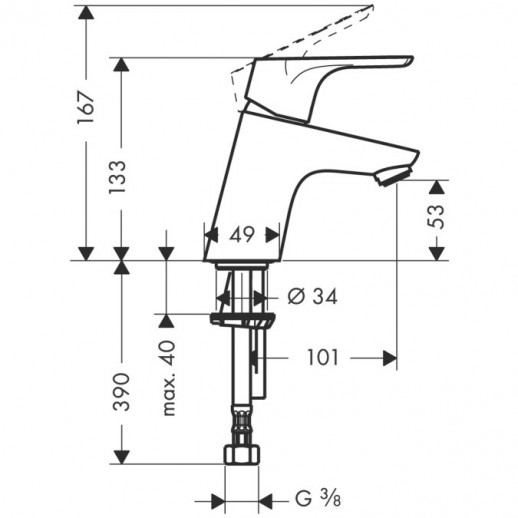 Hansgrohe Focus 31733000 смеситель для раковины без д/к, хром