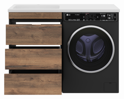 Тумба под раковину напольная Misty Коломбо 560x470x853 темное дерево, серый (П-Кол06060-0113Я)