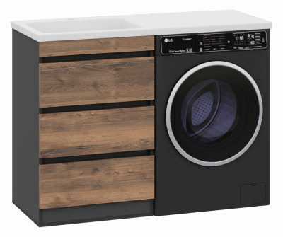 Тумба под раковину напольная Misty Коломбо 560x470x853 темное дерево, серый (П-Кол06060-0113Я)