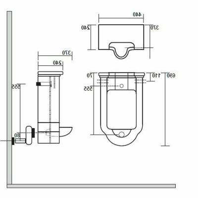 Писсуар подвесной Kerasan Waldorf 413001, белый фарфор, Италия