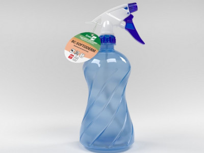 Пластиковая бутылка с триггером для распыления воды 400 мл