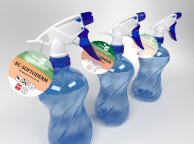 Пластиковая бутылка с триггером для распыления воды 400 мл