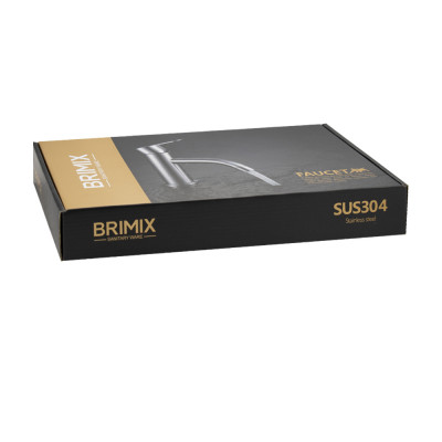 Смеситель кухонный, гибкий излив, черный, нерж сталь  BRIMIX (9318)