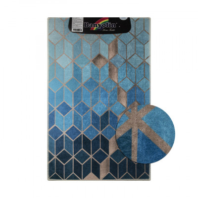 Коврик дизайнерский, голубые кубы, одинарный, 550 х 900 мм САНАКС (00840)