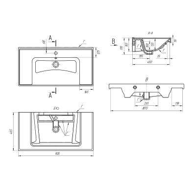Мебельный умывальник Dreja ГРЕЙС 90 см, белая керамика