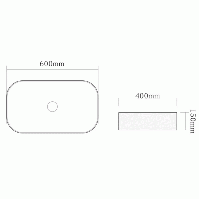 Раковина SantiLine 60 SL-1017MB Черная матовая Накладная Прямоугольная
