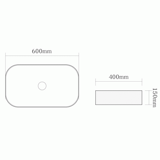 Раковина SantiLine 60 SL-1017MB Черная матовая Накладная Прямоугольная