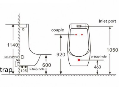 Писсуар SantiLine SL-6002 с сенсорным смывом Белый Подвесной