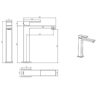 Смеситель для раковины Boheme Qubic 472-BR бронза однорычажный