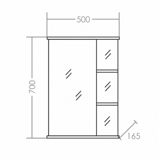 Зеркальный шкаф СаНта "Ника-500" фацет лев, белый