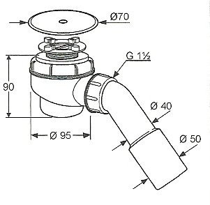 Kludi Tasso 2105205-00 сливной гарнитур, хром