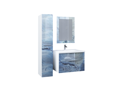 Зеркало подвесное для ванной Marka One Glass 60х80 Blue marble (У73245)