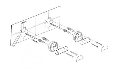 FBS Vizovice VIZ 074 штанга для аксессуаров «UNIVERSAL», двухпозиционная, 57 см, хром (СНЯТ с пр-ва)