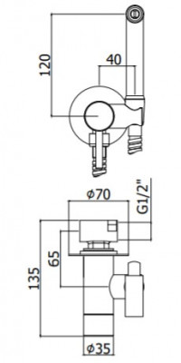 Гигиенический душ со смесителем Paffoni TWEET ROUND MIX золото ZDUP110HGSP