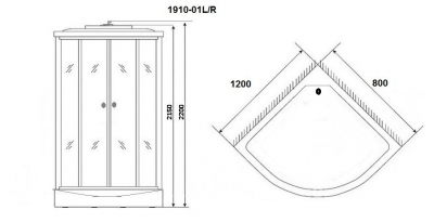 Душевая кабина Niagara Ultra NG-1910-01L/R 120x80х220 см высокий поддон