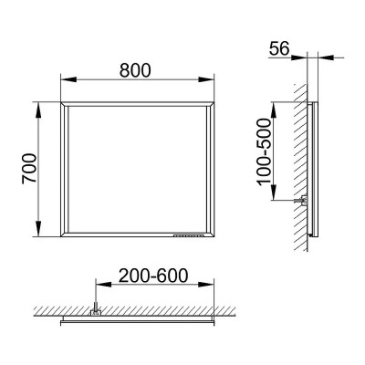 Зеркало настенное в ванную Keuco Edition 90 80 19097012500 с подсветкой с сенсорным вкл