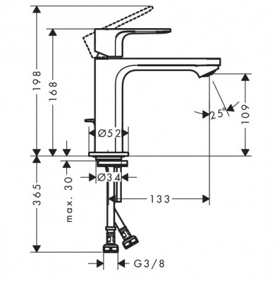 Смеситель для раковины Hansgrohe Rebris E 72560670 (черный матовый)