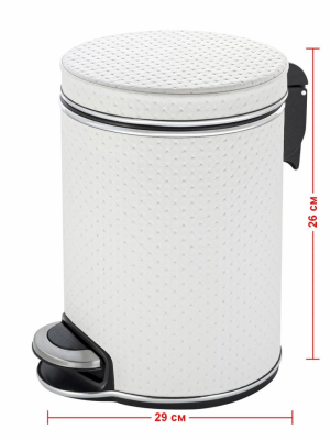 Geralis V-PWH-B PUNTO ведро для мусора 5л белое, кант хром