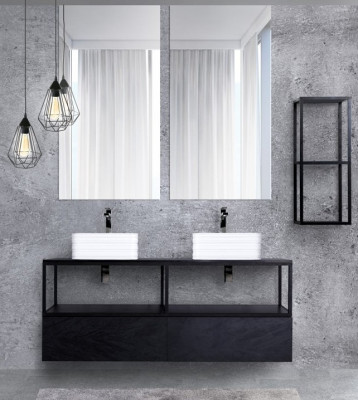 Полка для консоли под раковину Cezares Cadro CADRO-67-MENS-NO 67x42 nero opaco