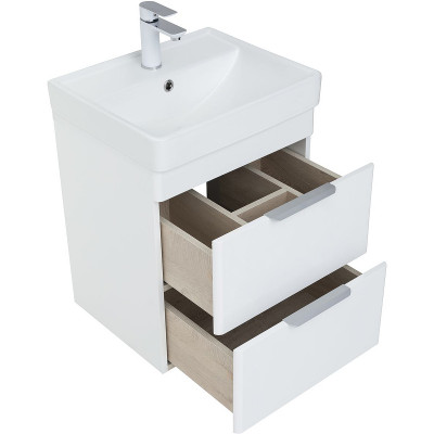 Тумба под раковину Aquanet Ирис new 50 310143 подвесная белый глянец