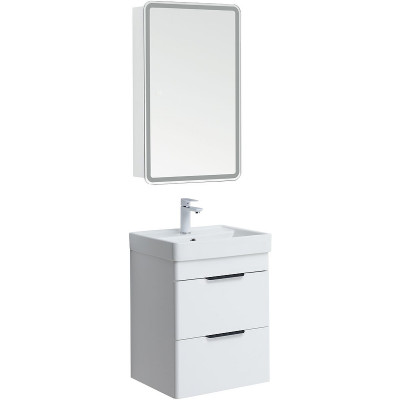 Тумба под раковину Aquanet Ирис new 50 310143 подвесная белый глянец