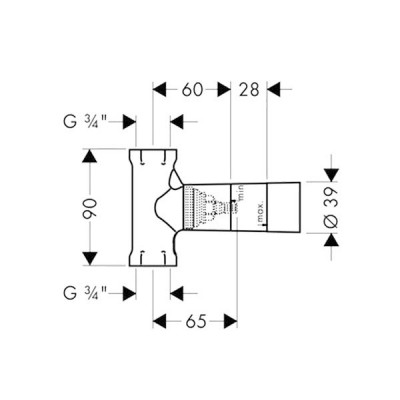 Hansgrohe 15970180 скрытая часть запорного вентиля, шпиндельная (G 3/4)