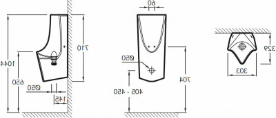 Писсуар Jacob Delafon Struktura EZA222-00 прямоугольный, белый, фарфор