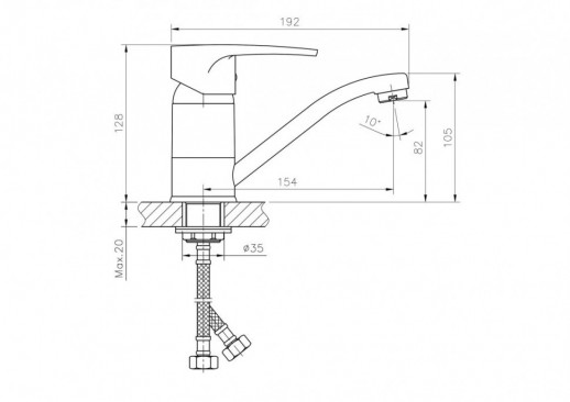 Однорычажный смеситель для раковины Haiba HB4565-2 с поворотным изливом (латунь) хром