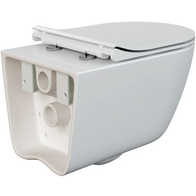 Комплект унитаза Cersanit Nature Oval CO DPL EO slim LP с инсталляцией Vector 64576 с сиденьем микролифт с клавишей смыва хром глянцевый