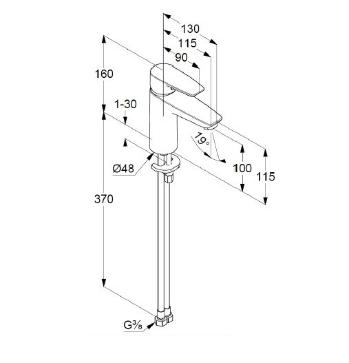 Смеситель для раковины KLUDI Pure & Solid хром 342920575