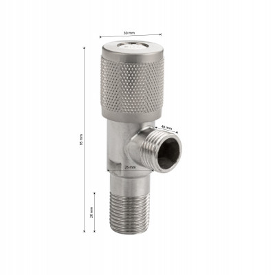 Кран металлокерамика угловой 1/2"х1/2", с отражателем, нерж сталь МАК (1166)