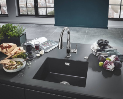 Мойка GROHE K700U с одной чашей, 533 x 457 мм, черный гранит (31654AP0)