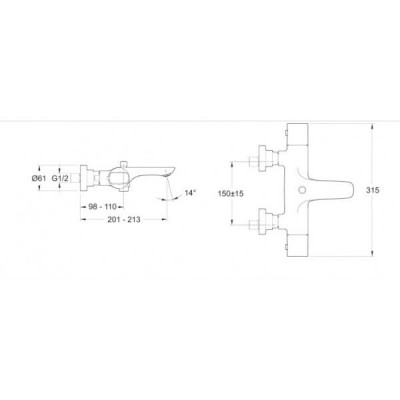 JACOB DELAFON Aleo+ E72287-CP смеситель-термостат для ванны с душем, устанавливаемый на деку, хром
