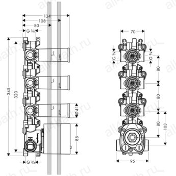 Axor Starck ShowerCollection модуль термостата, скрытая часть