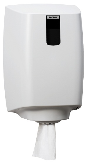 Диспенсер д/полотенец с центр.вытяжкой Katrin System, пластик, светло-серый, размер M